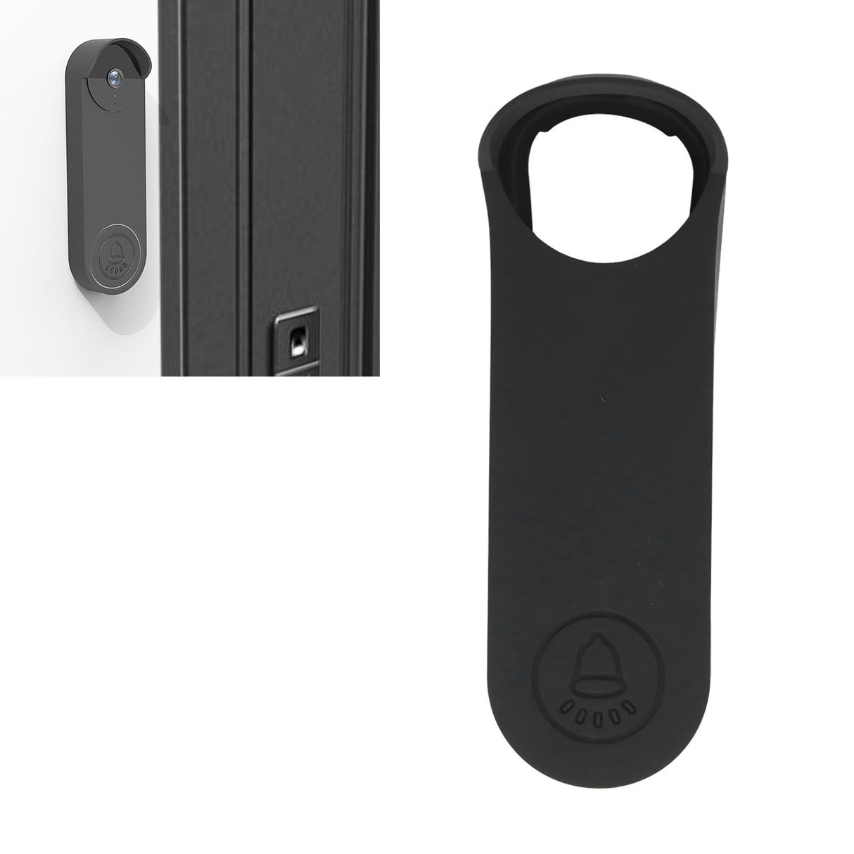 Doorbell Silicone Case for GoogleNest Doorbell Protective Cover Dustproof Cover Accessories Black