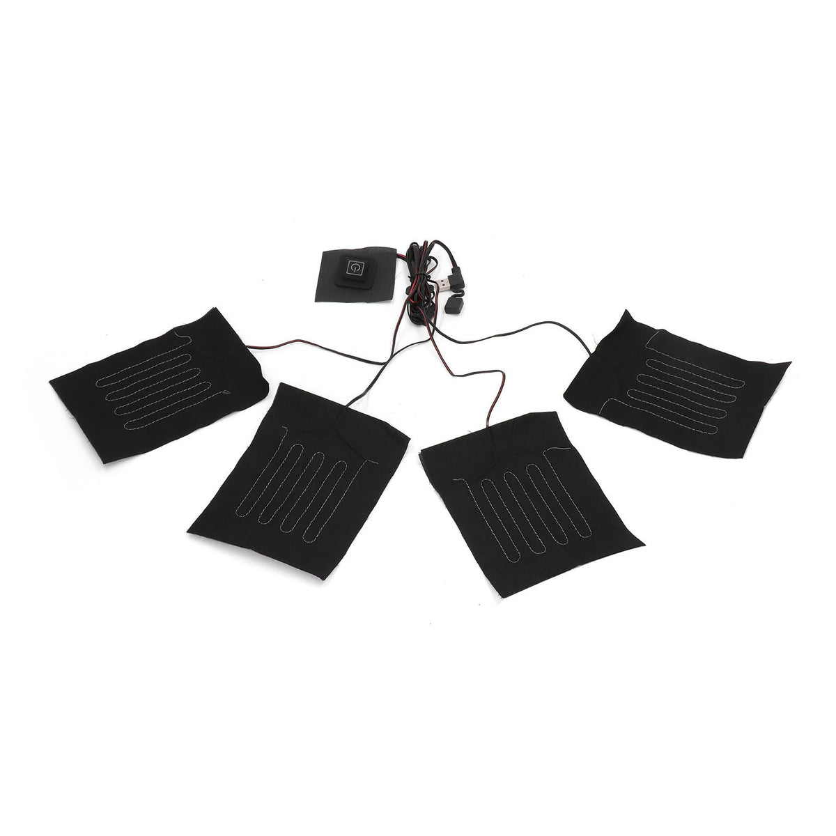 Heating Cloth Heater Waterproof 3 Gears Composite Fiber with Four Pieces USB Powered Clothes Heating Pad for Winter