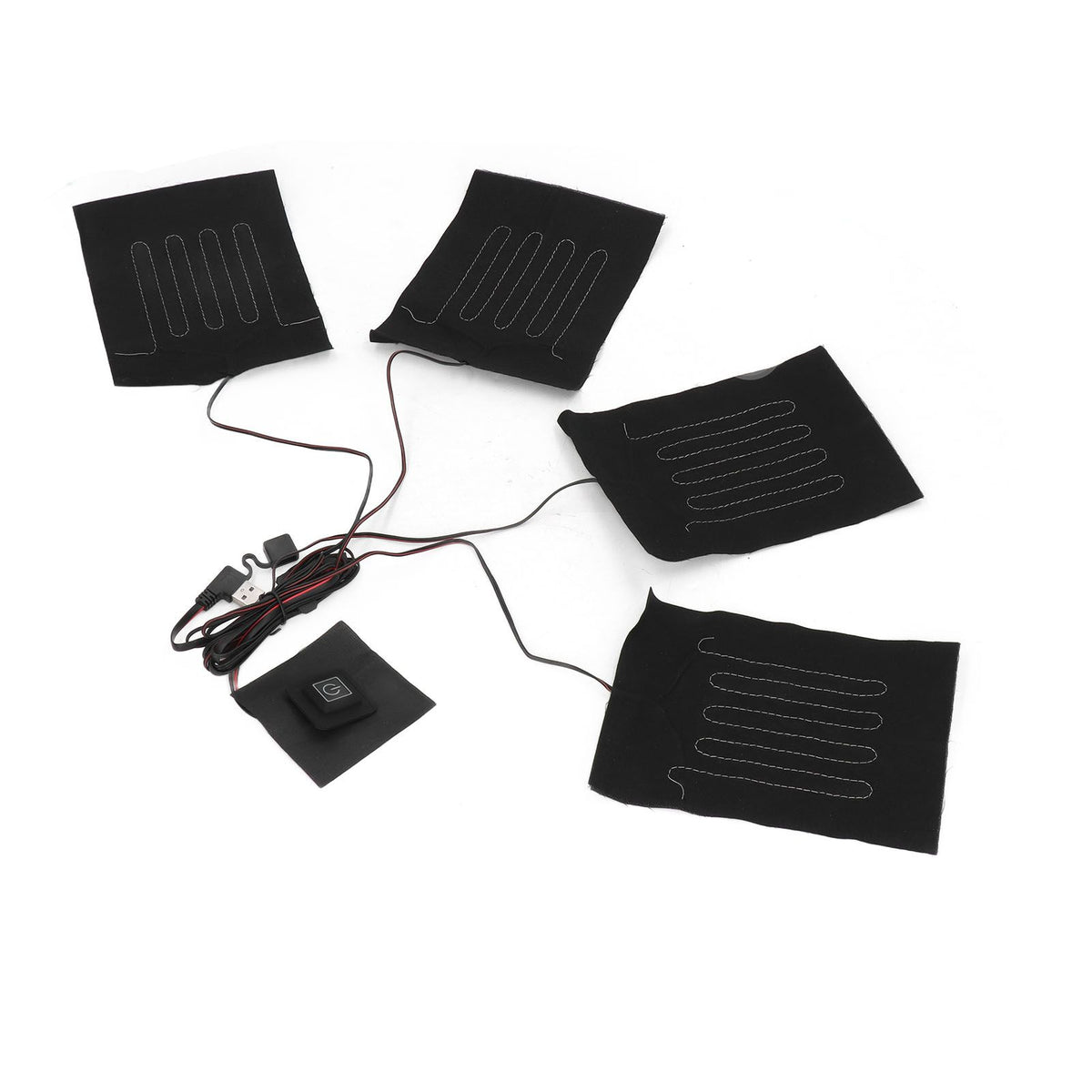 Heating Cloth Heater Waterproof 3 Gears Composite Fiber with Four Pieces USB Powered Clothes Heating Pad for Winter