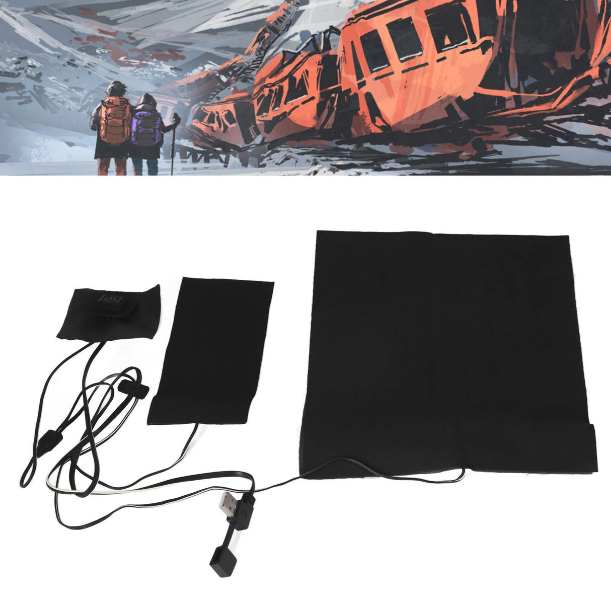 2 in 1 Electric Heating Pad with 3 Gear Adjustable Temperature Waterproof USB Power Heating Warmer Pad For Vest Jacket