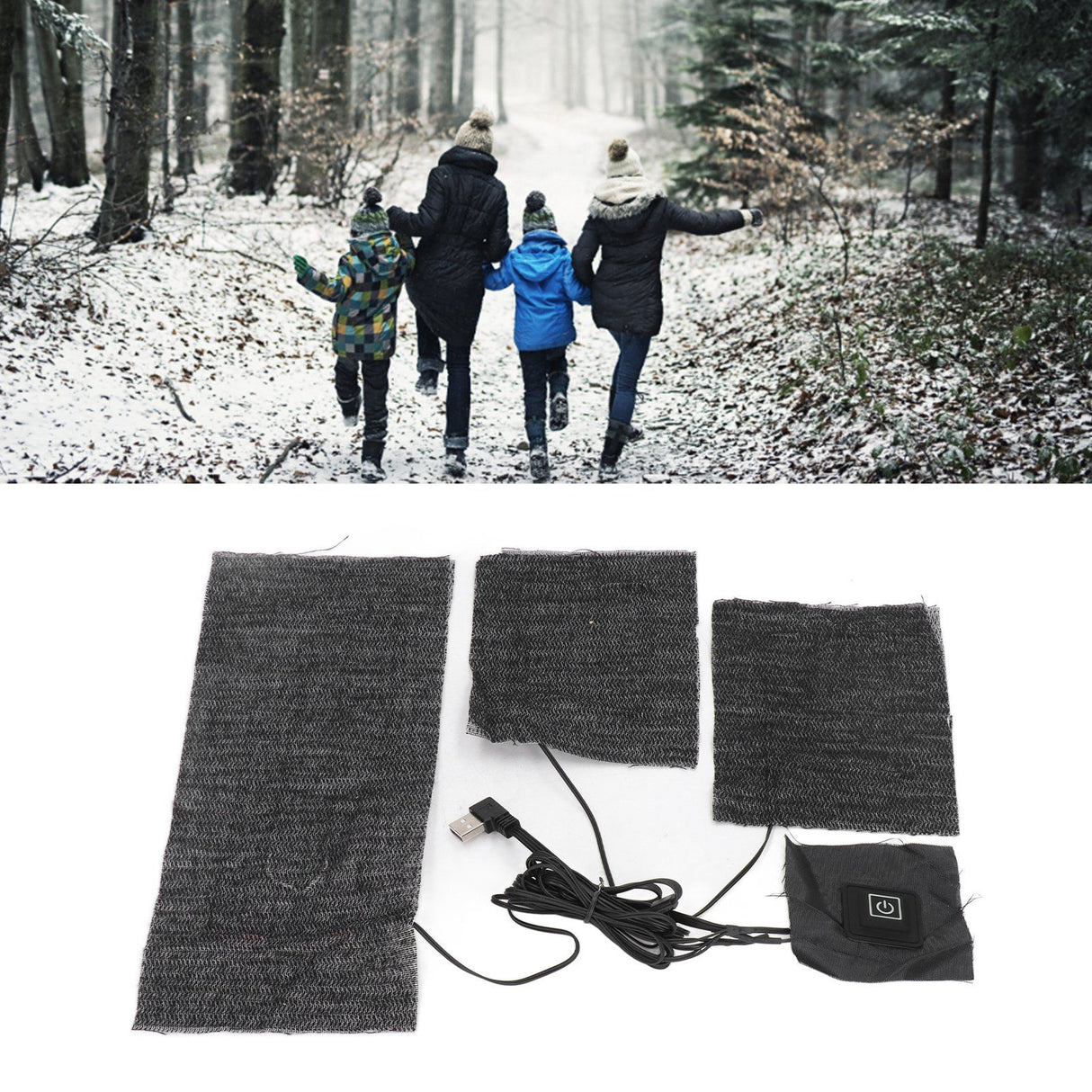 3 In 1 Clothes Heater Pad USB 3 Temperature Settings Electric Cloth Heating Sheet Soft Washable Cloth Warmer Pad for Winter