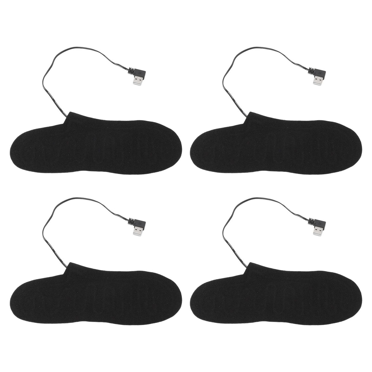 4 Pcs Electric Heated Insoles Foot Warmers USB Rechargeable High Temperature for Winter Outdoor Activities