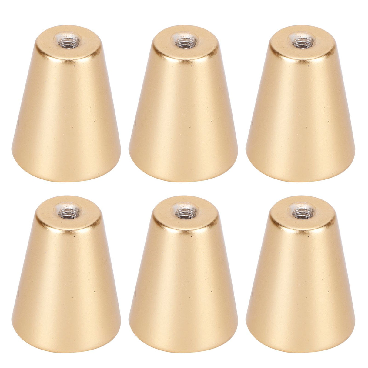 6 Sets Gold Drawer Handle Space Aluminum European Style Handle Furniture Replacement PartsRound Single Hole