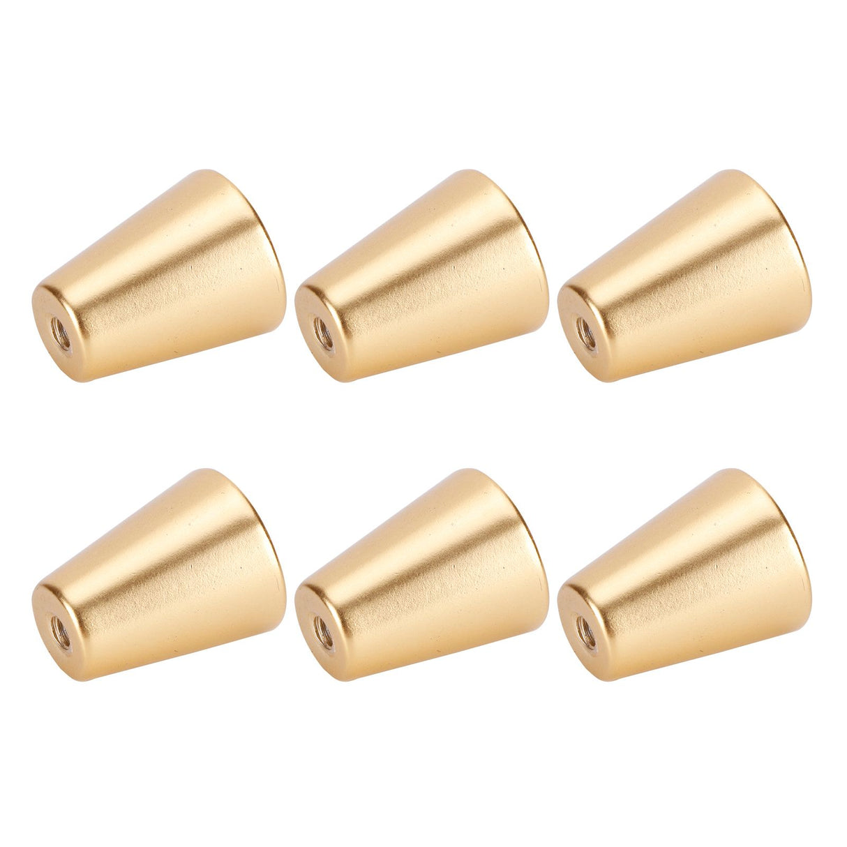 6 Sets Gold Drawer Handle Space Aluminum European Style Handle Furniture Replacement PartsRound Single Hole
