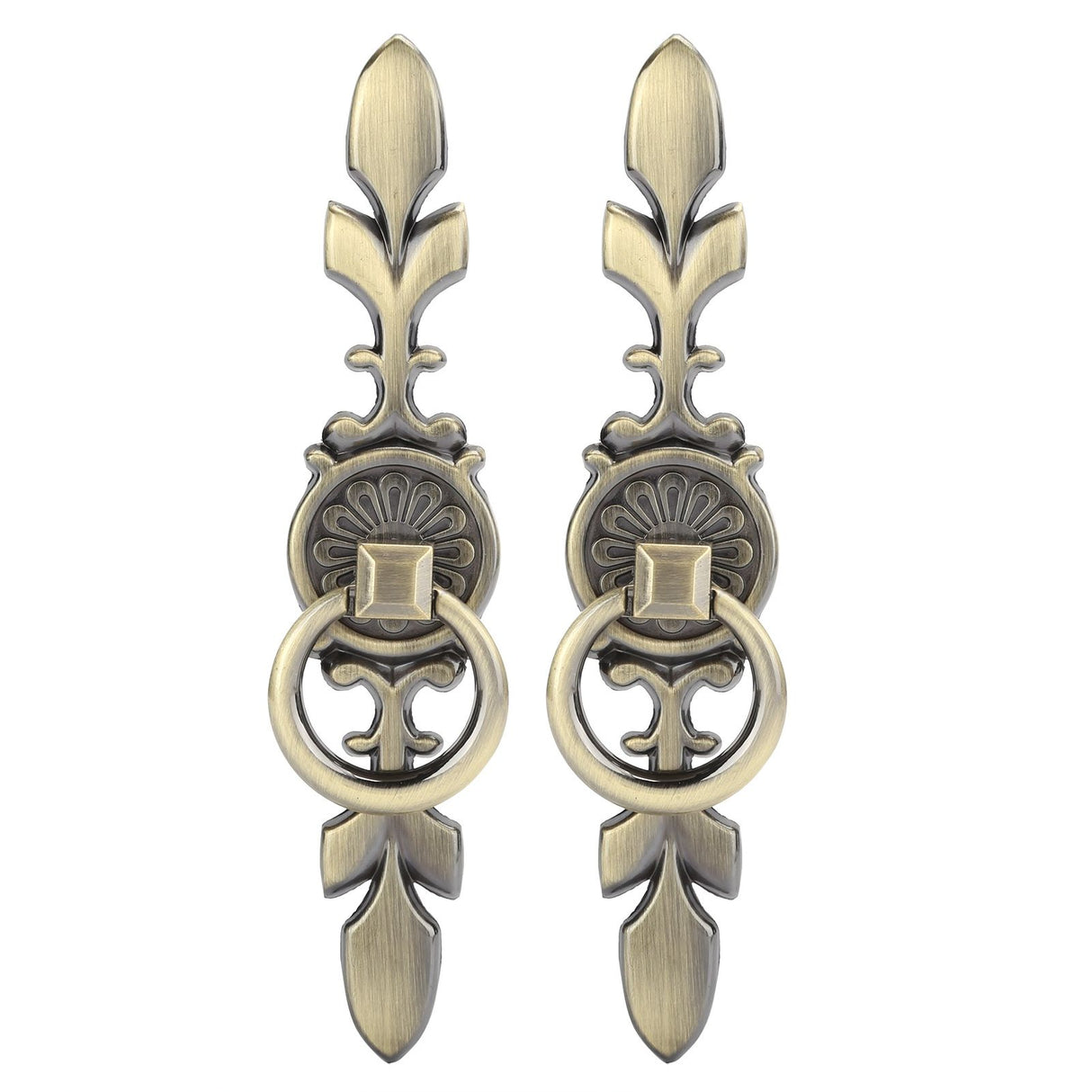 2 Sets Ring Pull Round Single Hole Handles Knob for Kitchen Cabinet Cupboard Door Drawer231 Large Antique Bronze