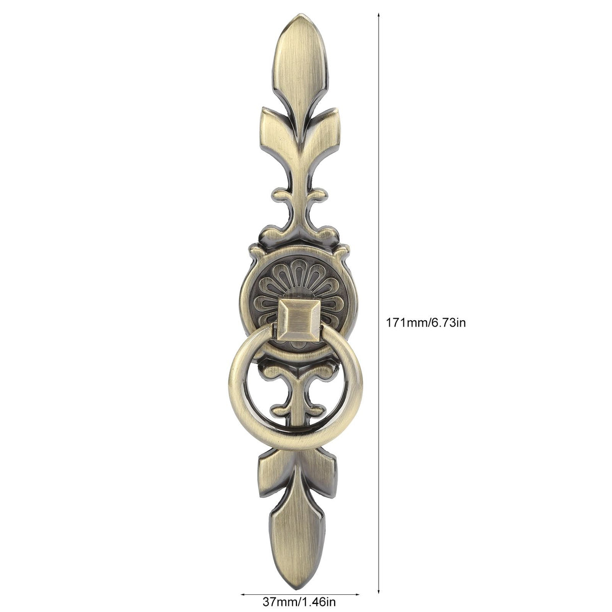 2 Sets Ring Pull Round Single Hole Handles Knob for Kitchen Cabinet Cupboard Door Drawer231 Large Antique Bronze