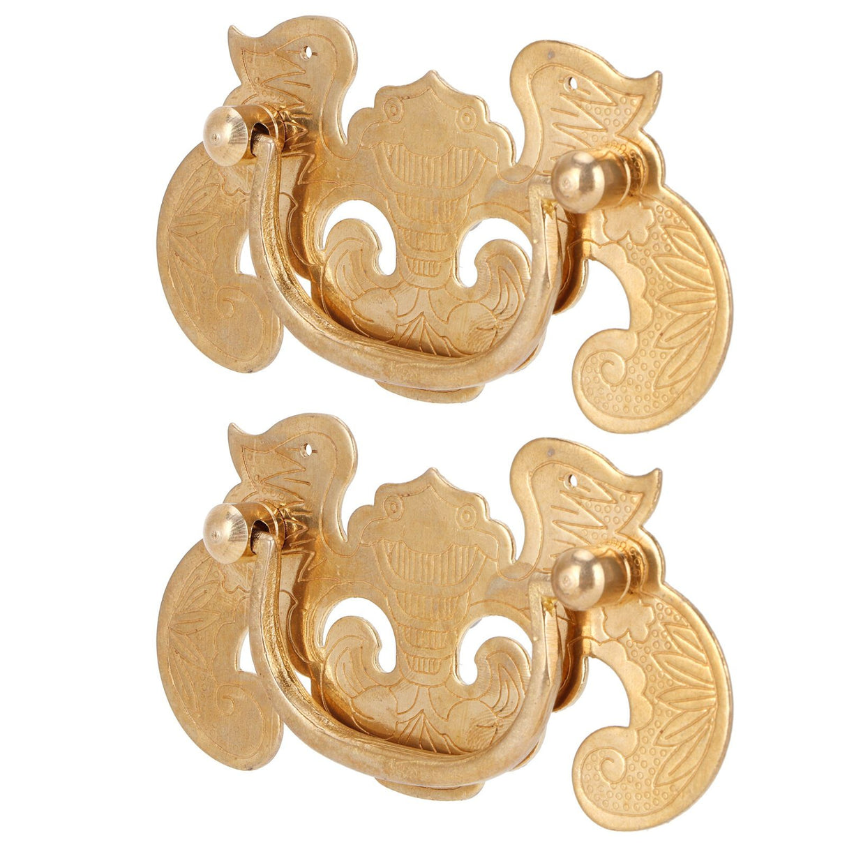 2 Sets Retro Style Handle Bat‑Shape Antique Furniture Hardware Handle for Wooden Cupboard Door