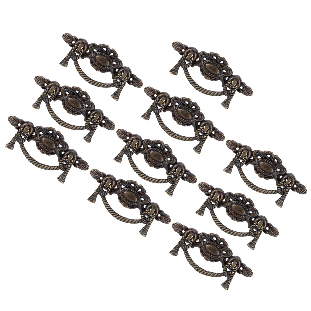10 Sets Kitchen Drawer Cabinet Door Handle Furniture Knobs Hardware Cupboard Antique Pull Handles