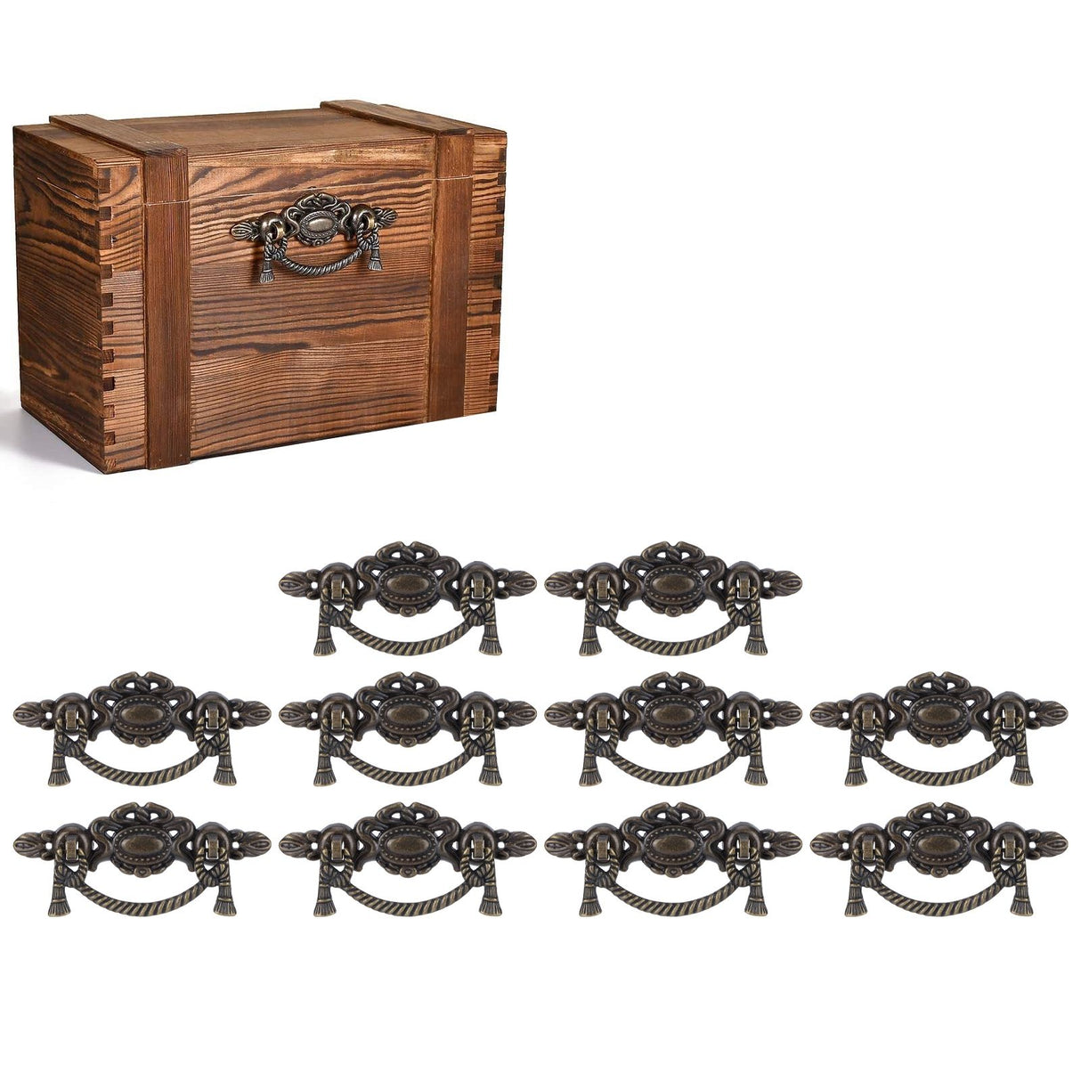 10 Sets Kitchen Drawer Cabinet Door Handle Furniture Knobs Hardware Cupboard Antique Pull Handles