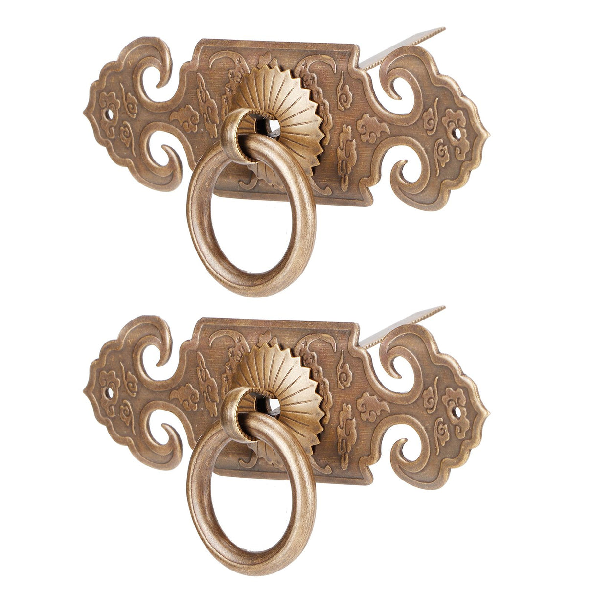 2 Sets Bat‑Shaped Handle Copper Antique Decorative Drawer Door Handle Knob for Shoe Cabinet