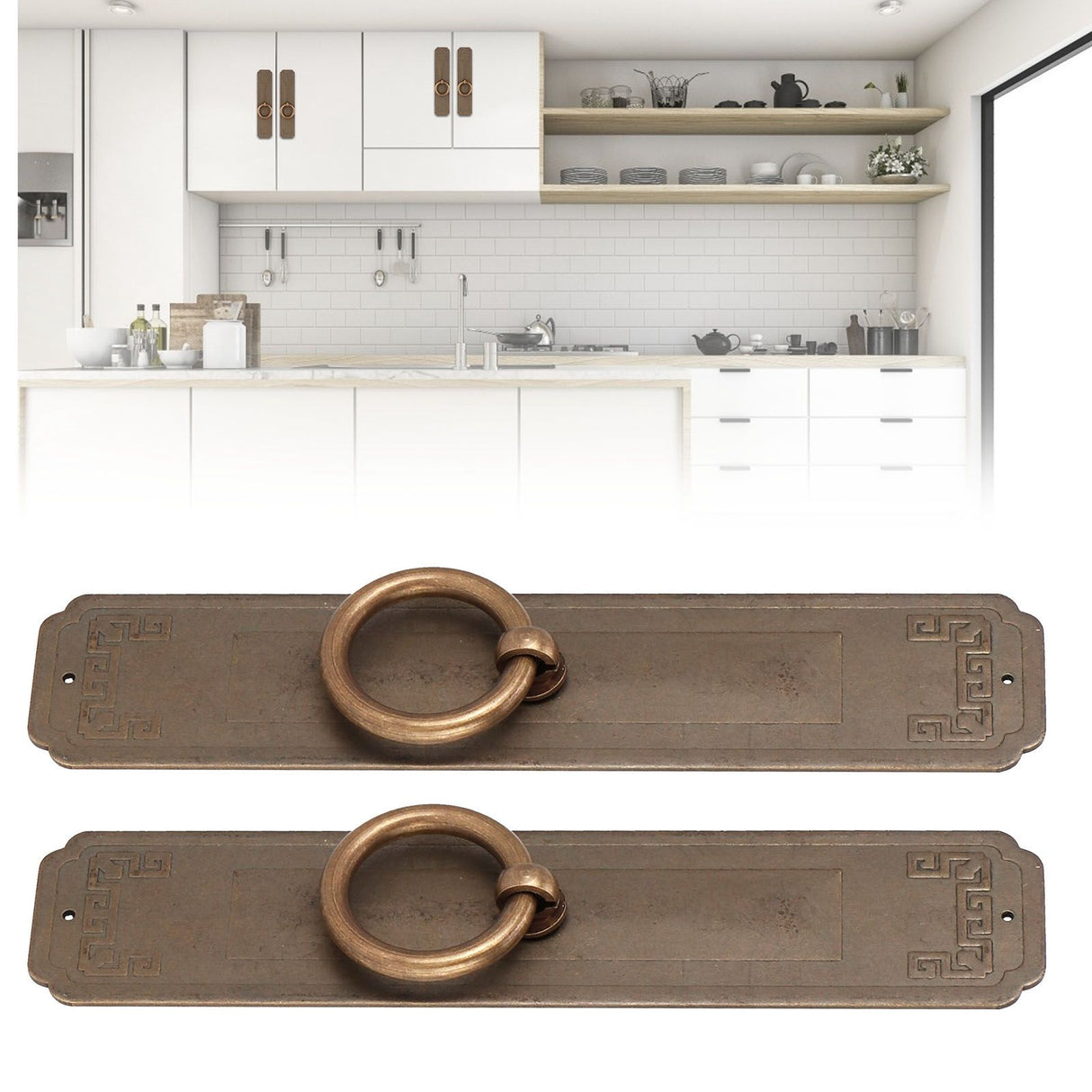 2 Sets Chinese Style Handle Single Hole Door Pull Knobs for Kitchen Cabinet Furniture Hardware16cm