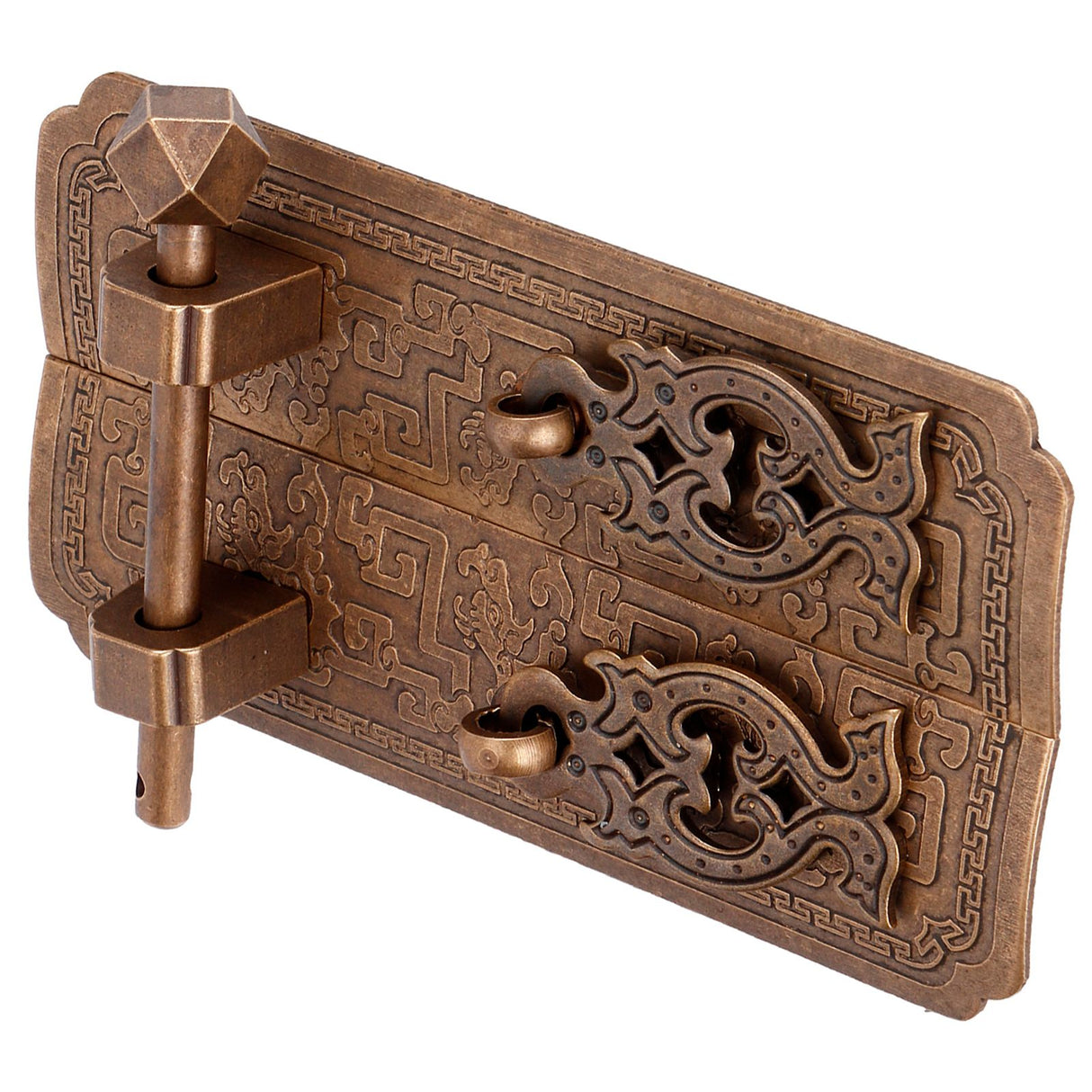 Door Handle Set Chinese Style Antique Copper Pull Handles Cabinet Wardrobe Accessory