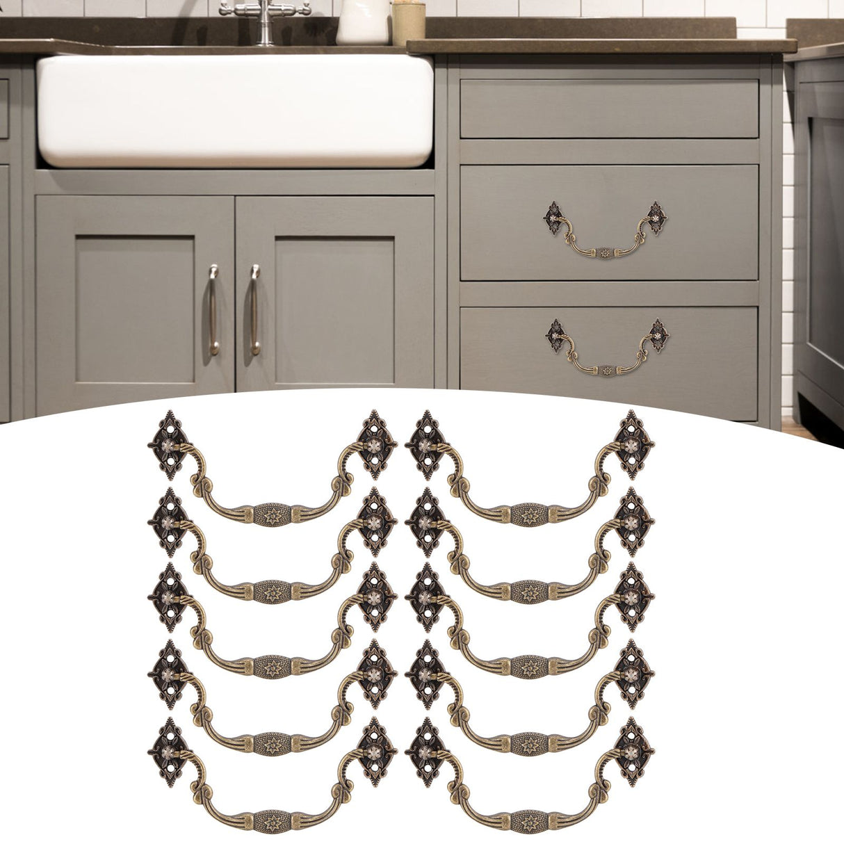 10 Sets Antique Handle Wooden Box Special Handle Accessories Cabinet Drawer HandleLarge Size