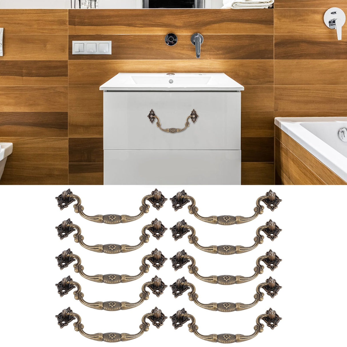 10 Sets Antique Handle Wooden Box Special Handle Accessories Cabinet Drawer HandleSmall Size