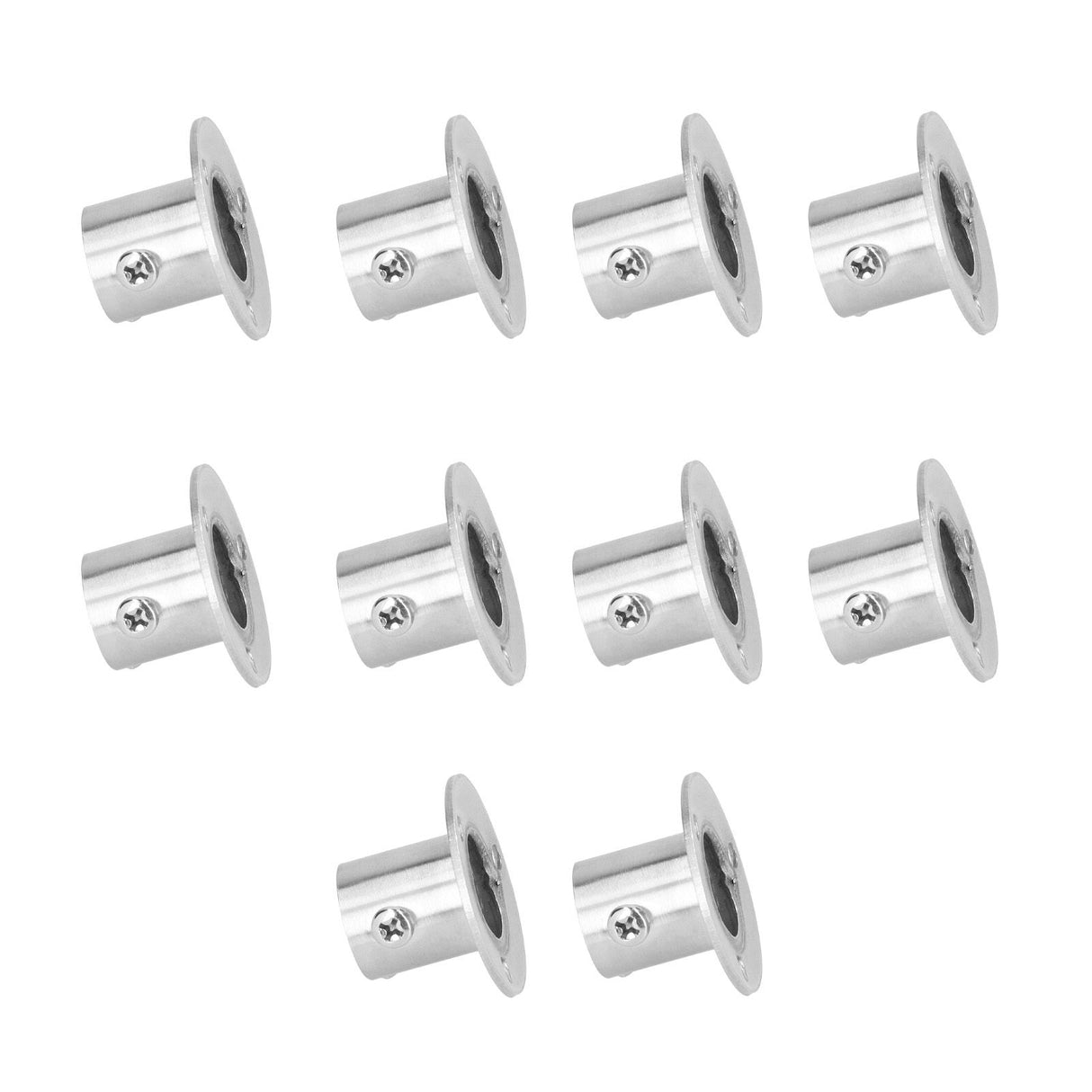 10Set Flanged Holder Base Thicken Stainless Steel Closet Rod Tube Bracket HardwaresΦ19