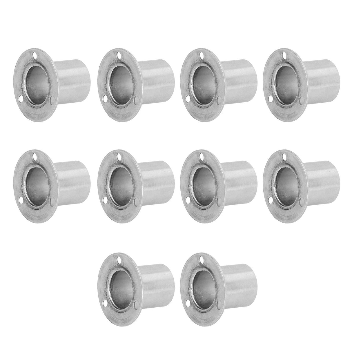 10Set Flanged Holder Base Thicken Stainless Steel Closet Rod Tube Bracket HardwaresΦ25
