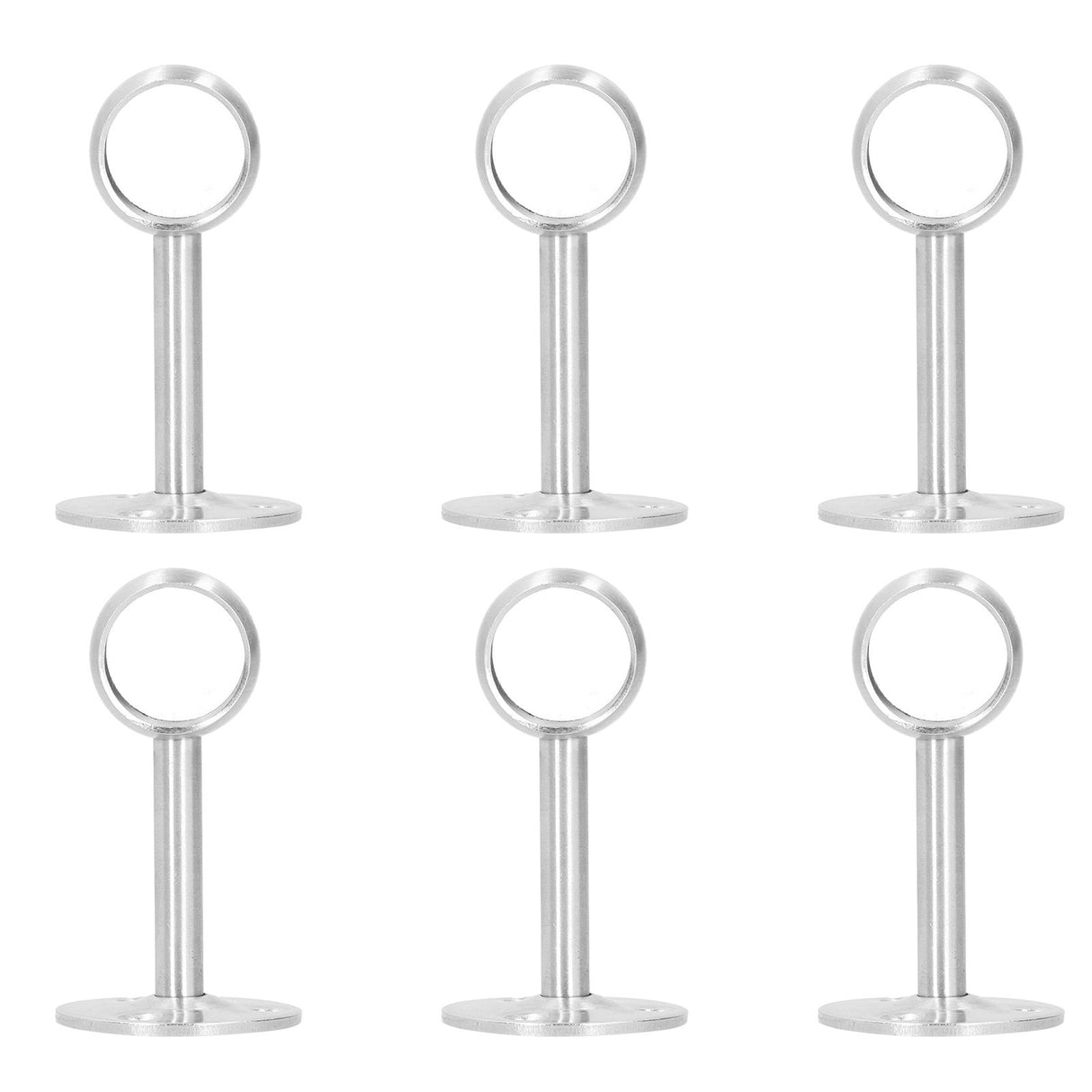 6Pcs Flanged Socket Stainless Steel Curtain Rod Brackets Wardrobe Pole Holder Hardware Fitting(22 AllPass )