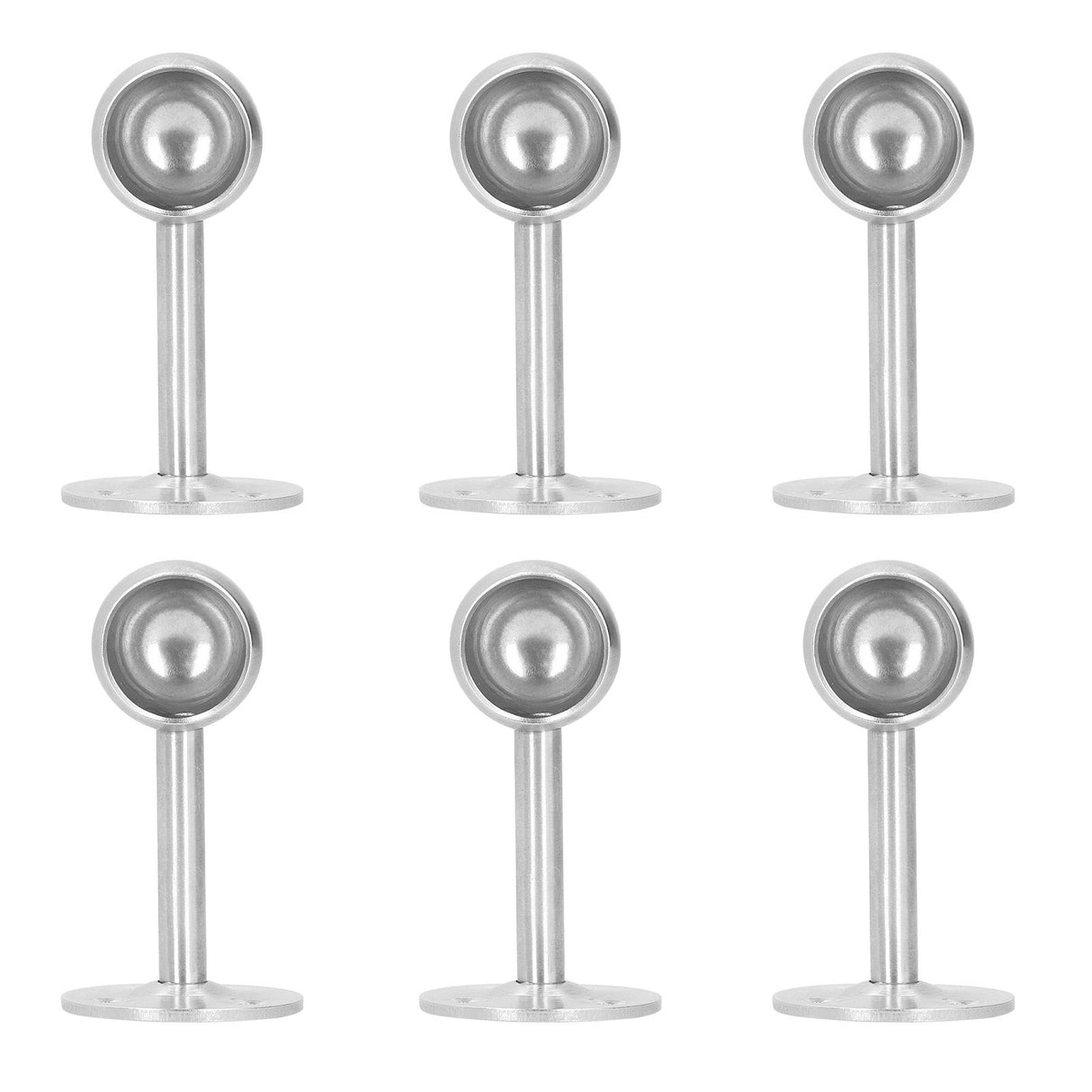 6Pcs Flanged Socket Stainless Steel Curtain Rod Brackets Wardrobe Pole Holder Hardware Fitting22 Half Pass