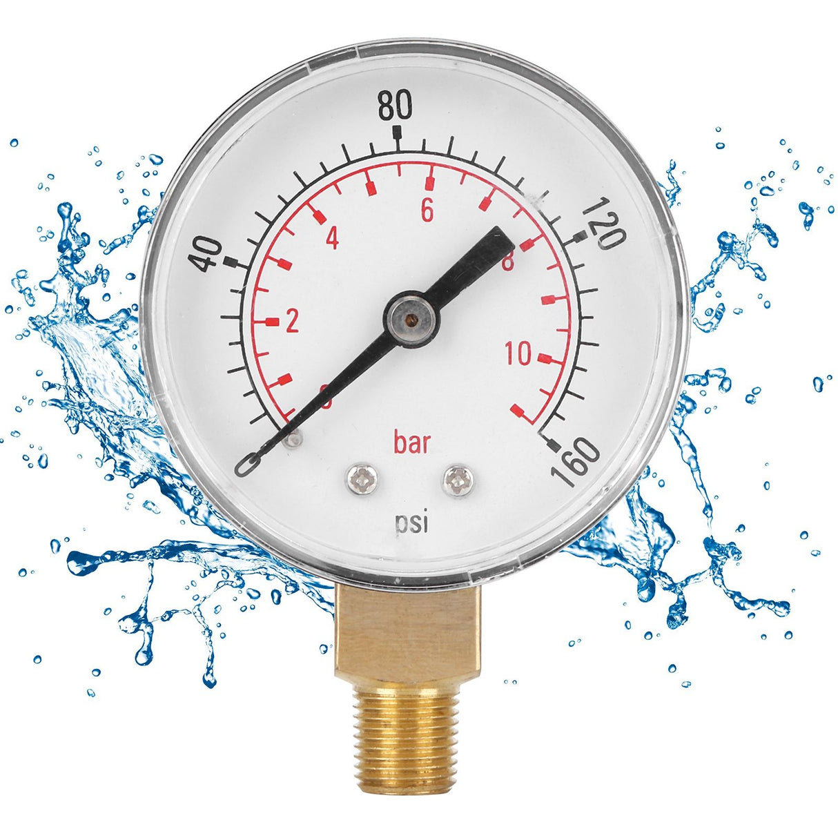 0-160psi 0-11bar Vacuum Pressure Gauge Manometer with Dual Scale for Water Oil Gas Liquid