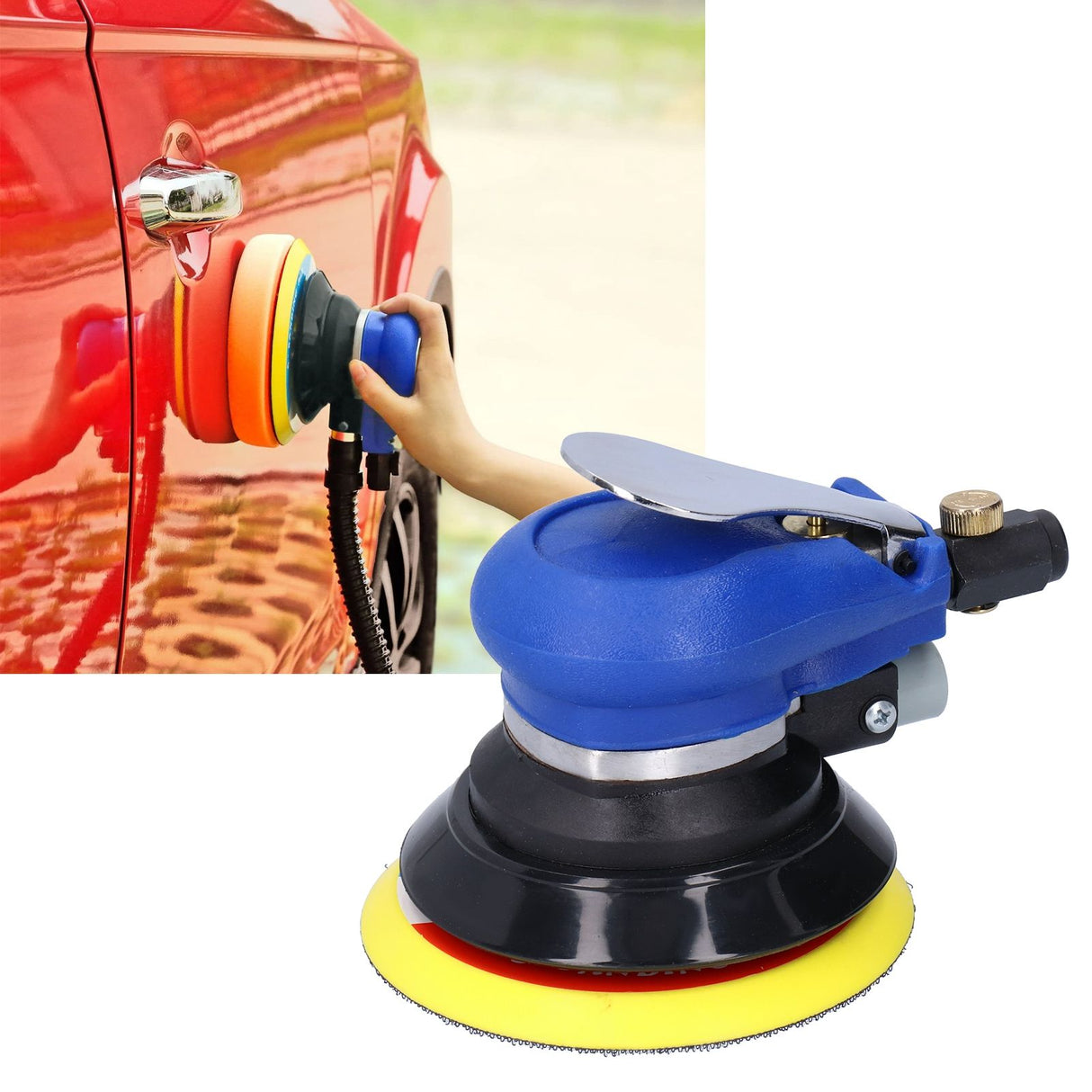 Air Sander Adjustable Pneumatic Circular Grinder Polishing Burnish Machine Hand Tools