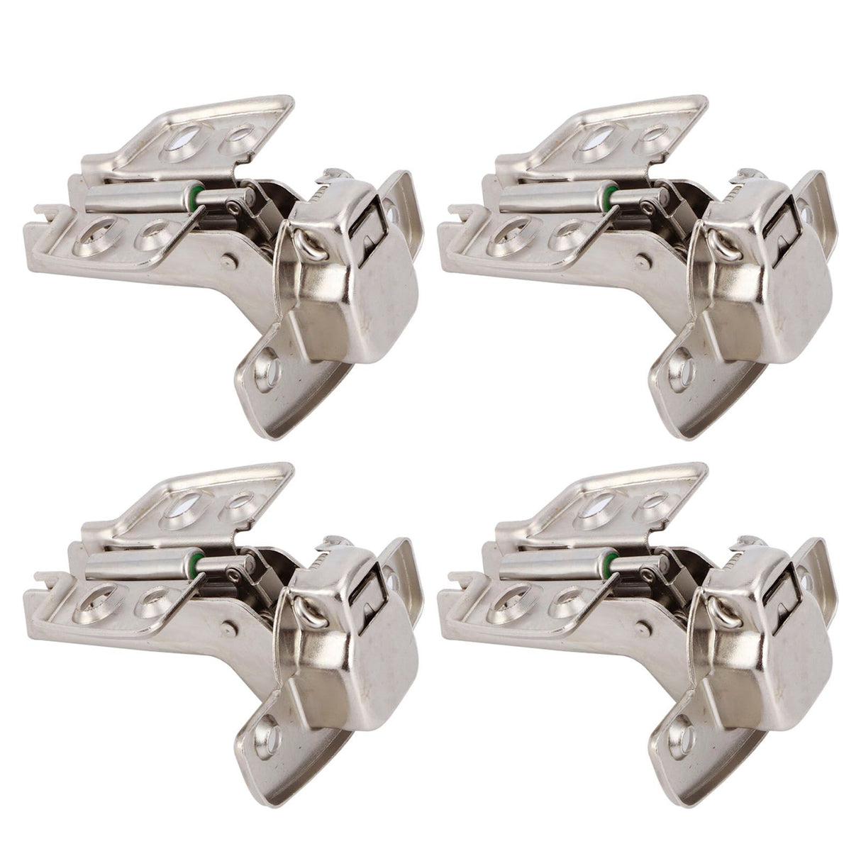 4Sets Hinges for Cabinet Kitchen W/Damping Buffer Door Bisagra Cold Rolled Steel HardwareBent Arm 11.3 x 7.2 x 3.6cm
