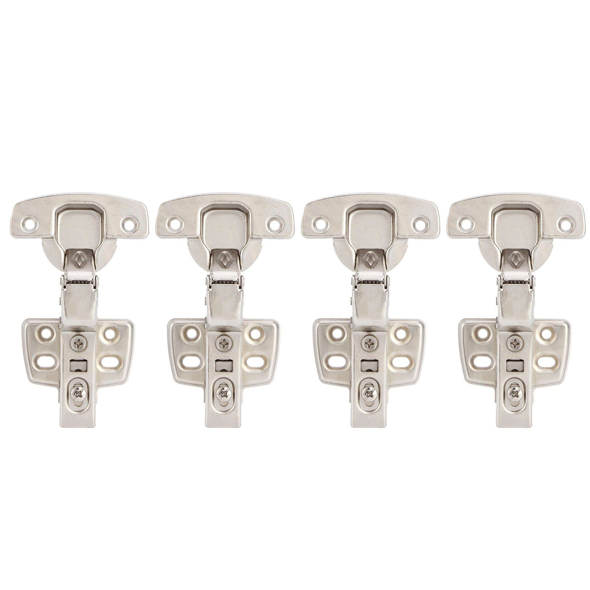 4Sets Hinges for Cabinet Kitchen W/Damping Buffer Door Bisagra Cold Rolled Steel HardwareBent Arm 11.3 x 7.2 x 3.6cm
