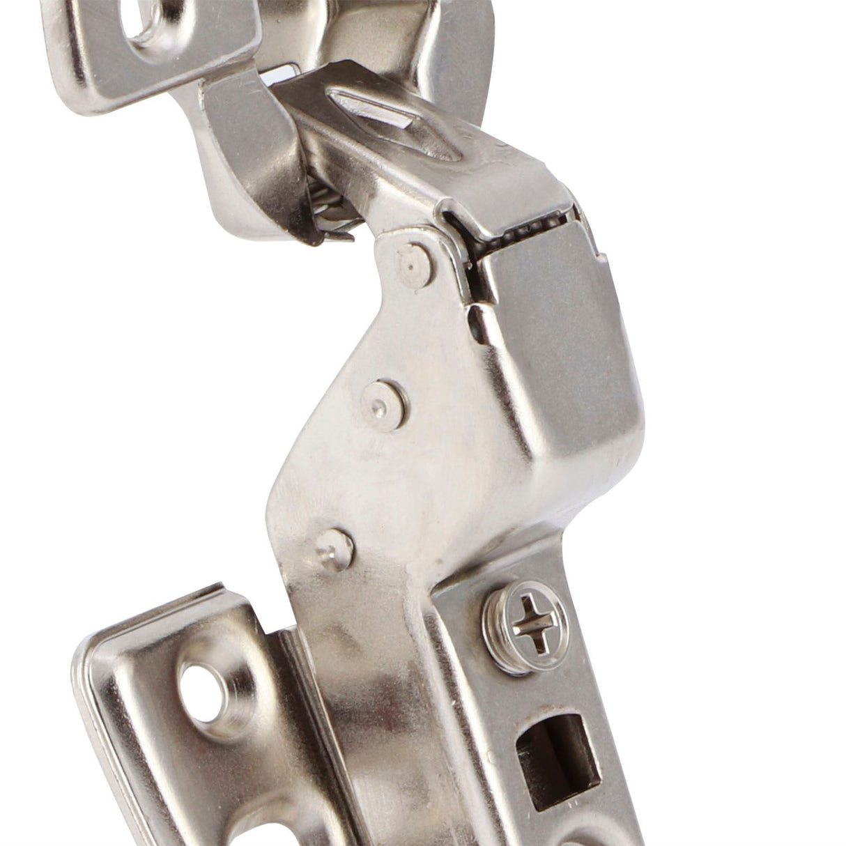 4Sets Hinges for Cabinet Kitchen W/Damping Buffer Door Bisagra Cold Rolled Steel HardwareBent Arm 11.3 x 7.2 x 3.6cm