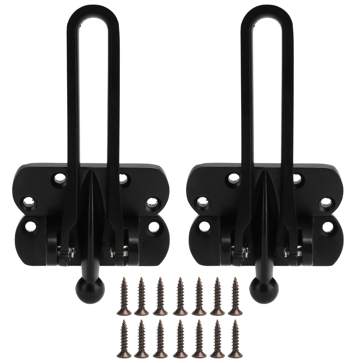 2Set Aluminum Alloy Antitheft Door Buckle Safety Chain Atype Bolt Anti Lock Insurance(black )