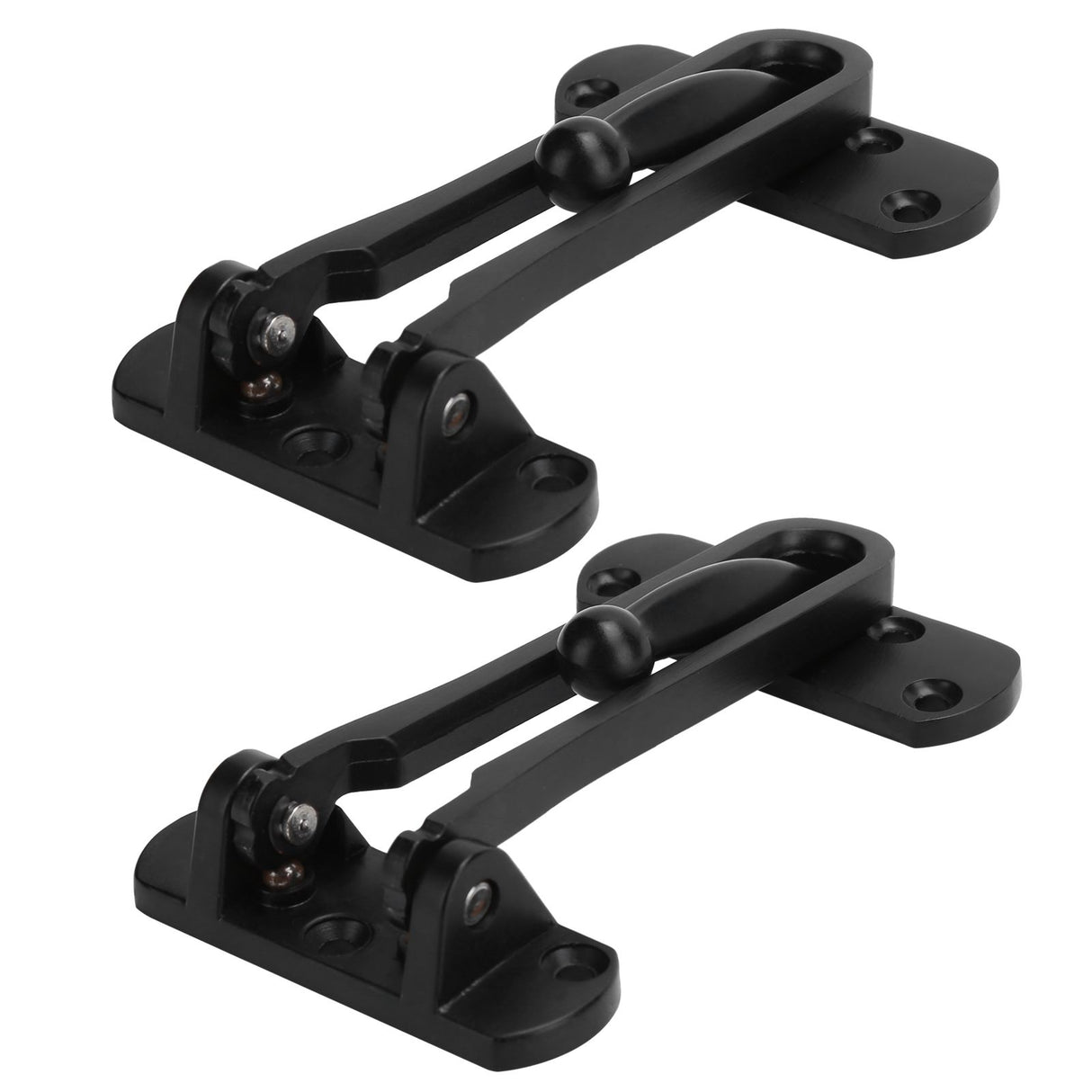2Set Aluminum Alloy Antitheft Door Buckle Safety Chain Atype Bolt Anti Lock Insurance(black )
