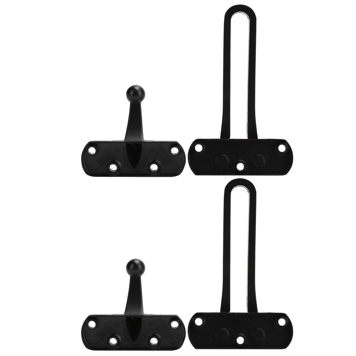 2Set Aluminum Alloy Antitheft Door Buckle Safety Chain Atype Bolt Anti Lock Insurance(black )