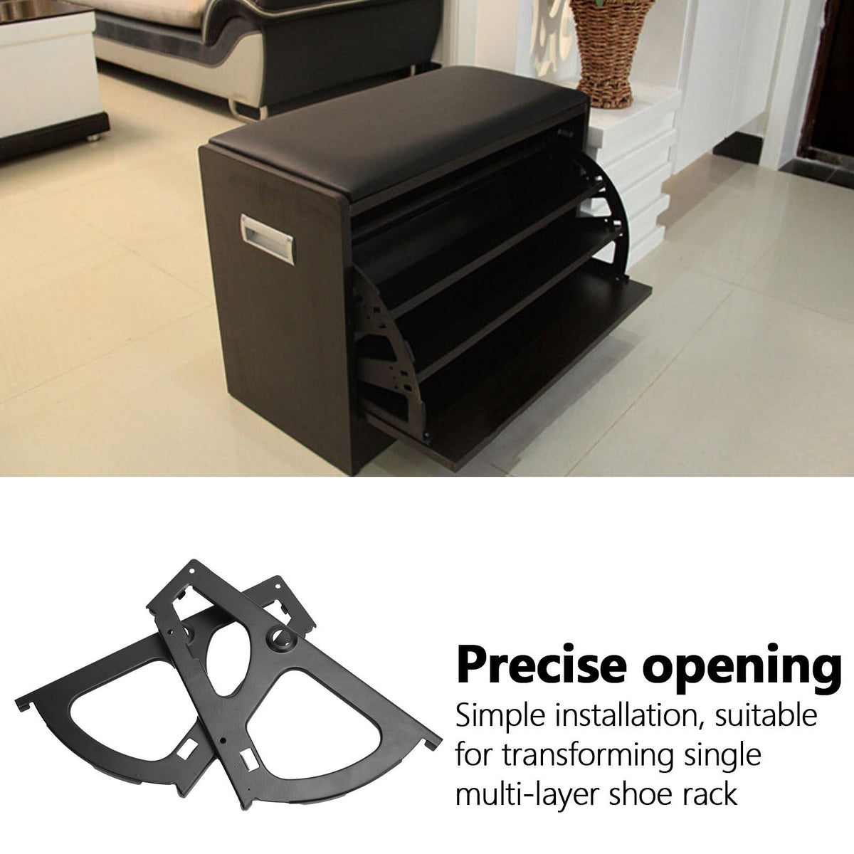 Shoes Cabinet Drawer Hinge Cold Rolled Steel Furniture Turning Rack Fittings Black