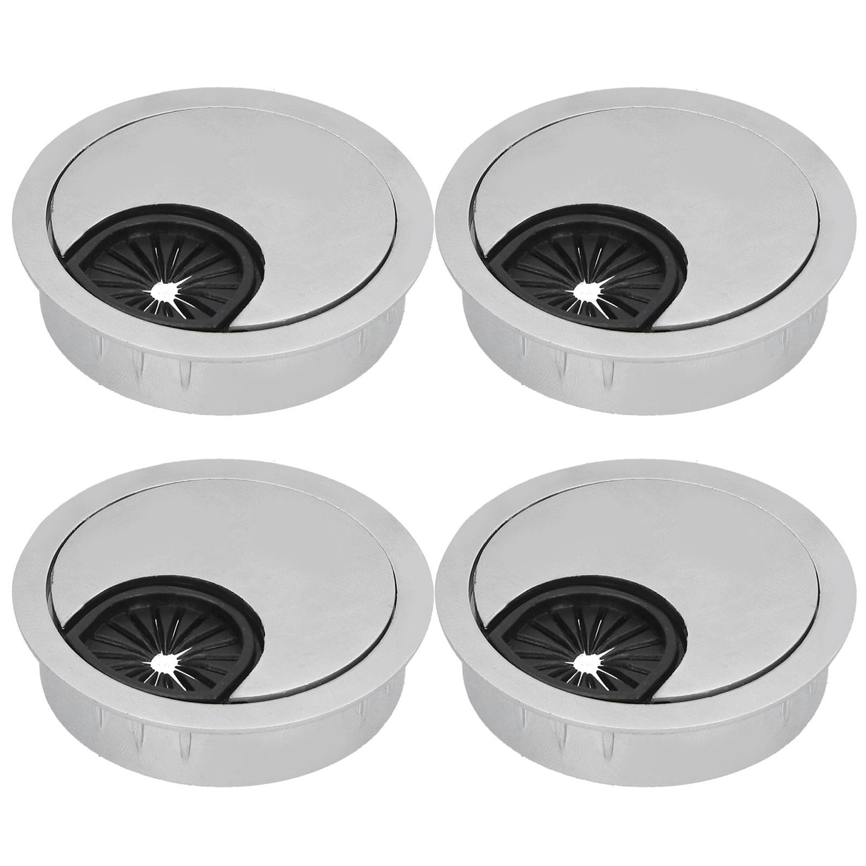 4 Set Desk Cable Wire Grommet PC Computer Desk Cord Grommet Cable Hole Cover Organizers50 Brushed