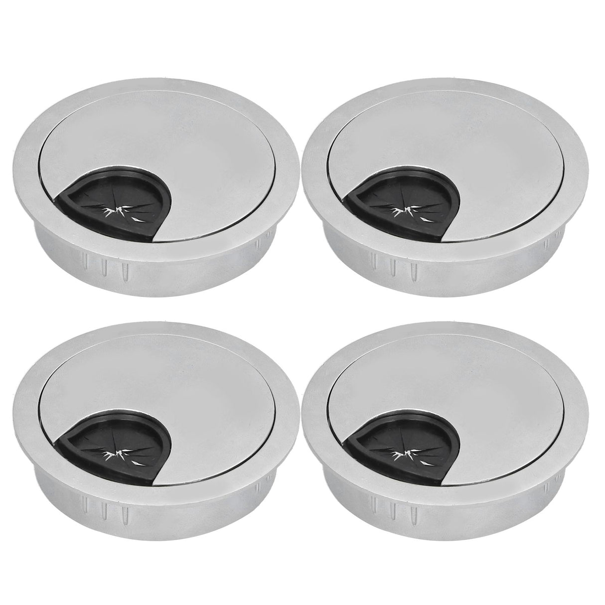 4 Set Desk Cable Wire Grommet PC Computer Desk Cord Grommet Cable Hole Cover Organizers53 Brushed