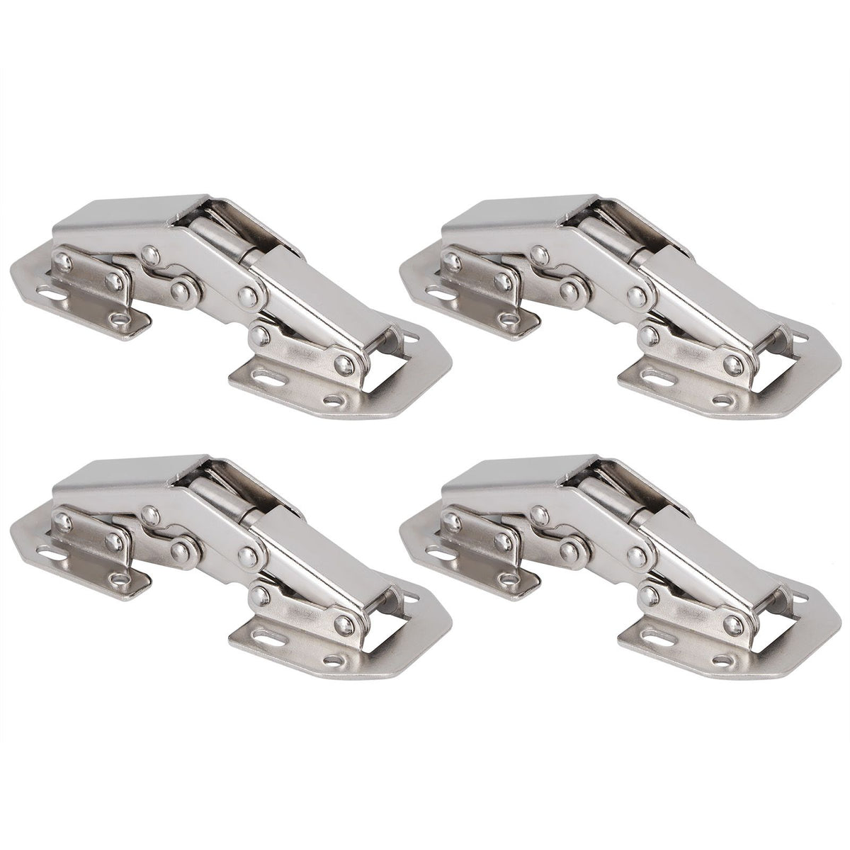 4Set Cabinet Hinges Bridge Shaped Door Hinge Kit for Cupboard Closet Wardrobe Furniture