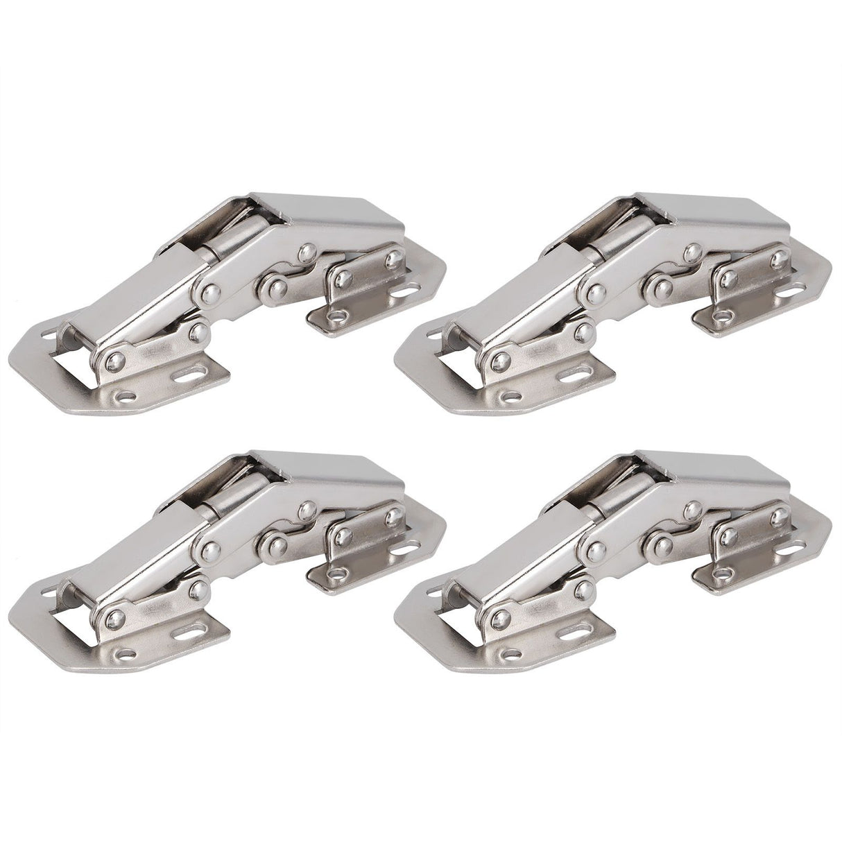 4Set Cabinet Hinges Bridge Shaped Door Hinge Kit for Cupboard Closet Wardrobe Furniture