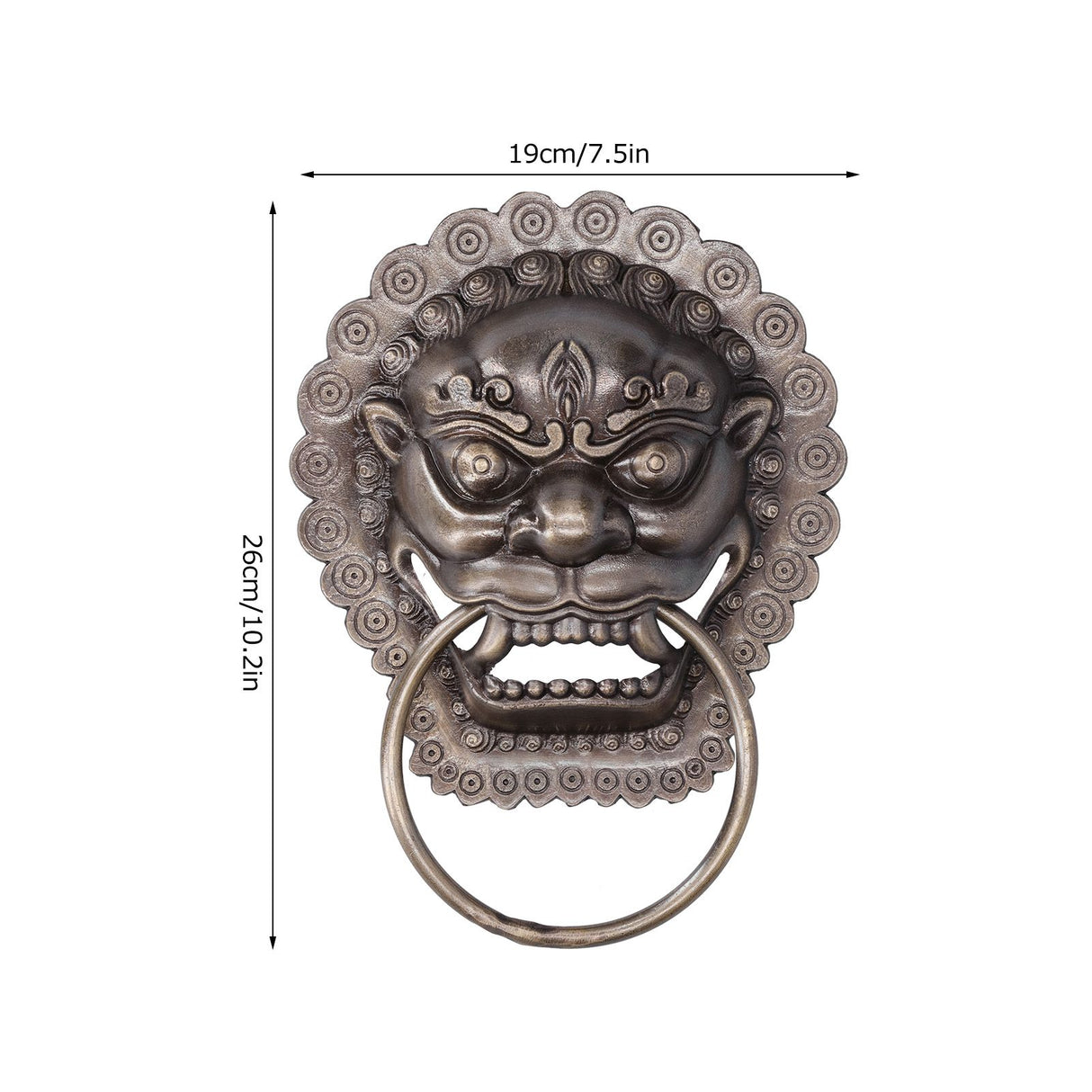 Chinese Style Door Knocker Antique Animal Head Door Ring Wooden Door Pull Ring Replacement Parts