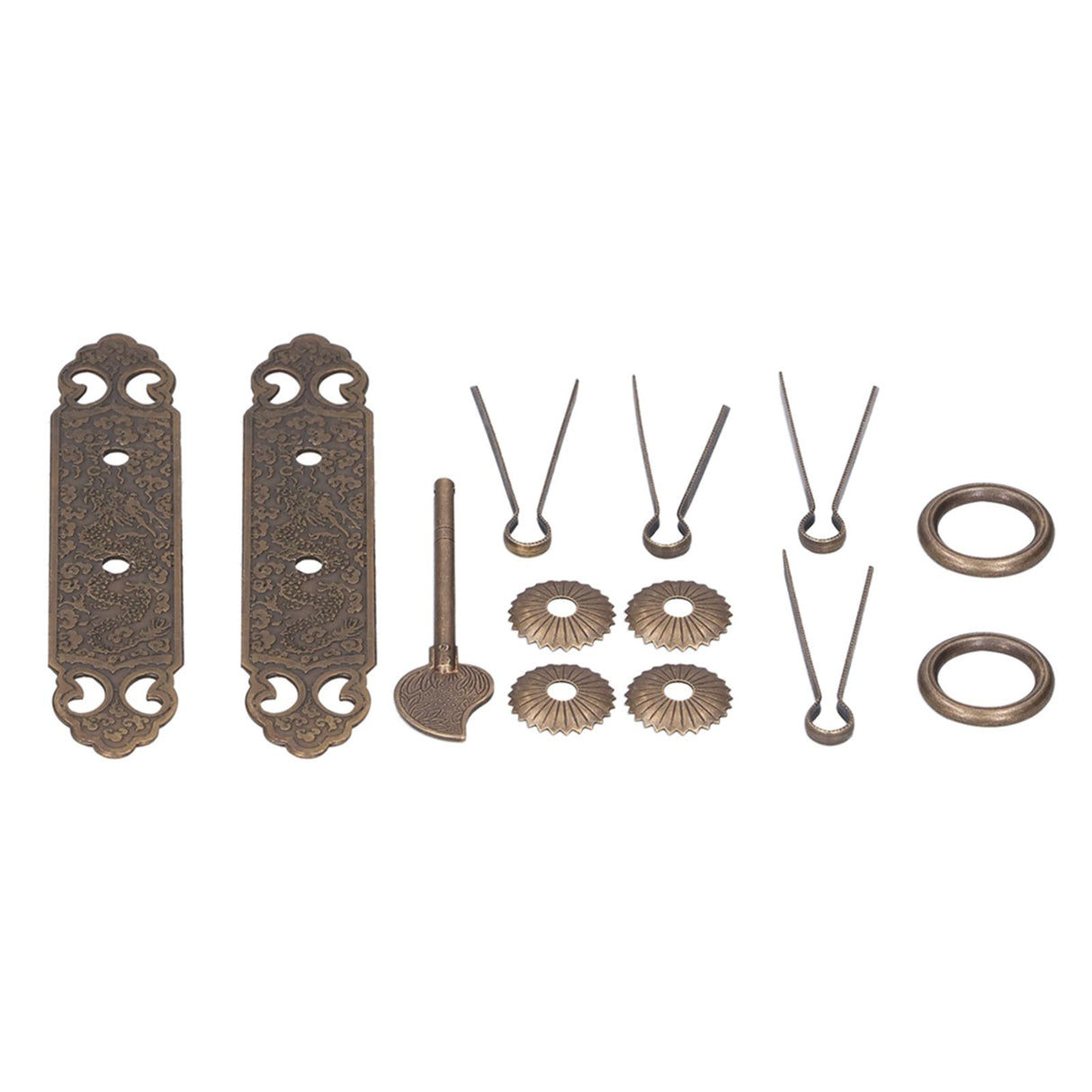 Door Handle Antique Brass Exquisite Pattern Straight Bar Handle Accessories for Cabinet Wardrobe