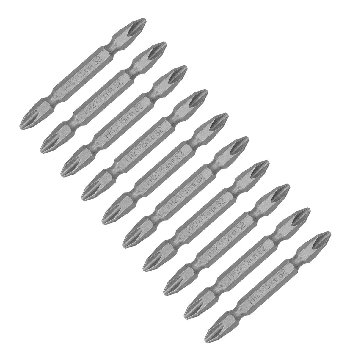 65mm PH2 Screwdriver Bits Magnetic Electric Screwdriver Head S2 DoubleHead Cross Bit(Sand Blast )