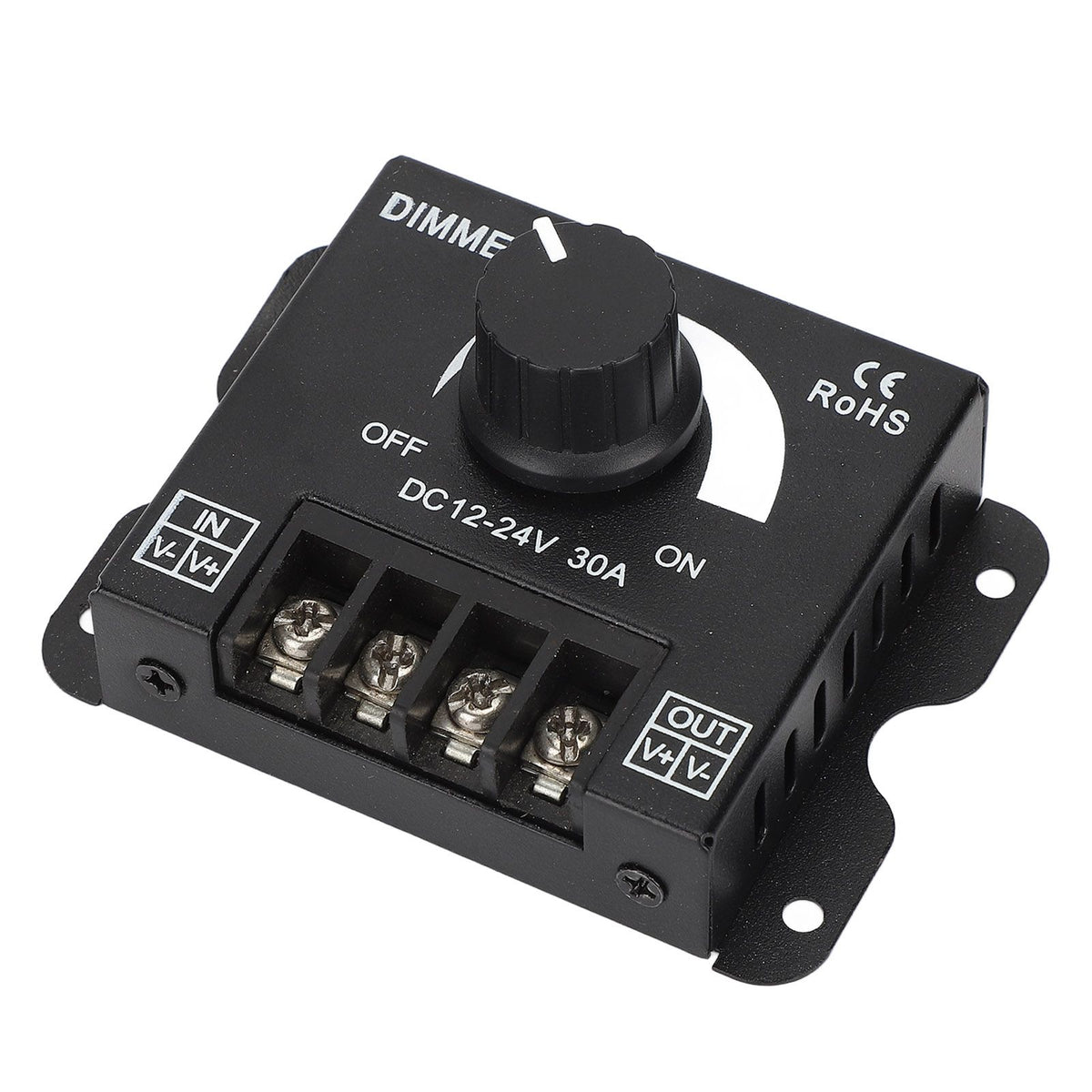 LED Dimmer Single Channel Stepless Dimming Excellent Heat Dissipation LED Light Strip Dimmer DC 12‑24V