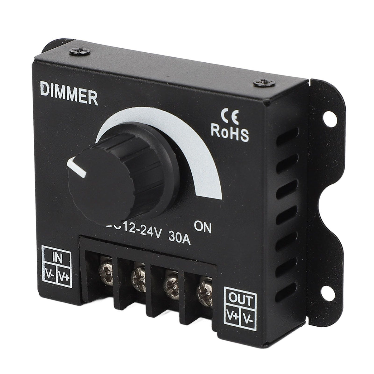 LED Dimmer Single Channel Stepless Dimming Excellent Heat Dissipation LED Light Strip Dimmer DC 12‑24V