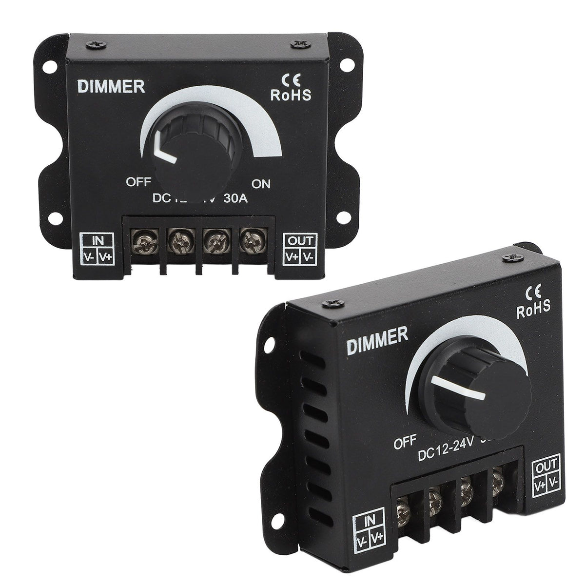 LED Dimmer Single Channel Stepless Dimming Excellent Heat Dissipation LED Light Strip Dimmer DC 12‑24V