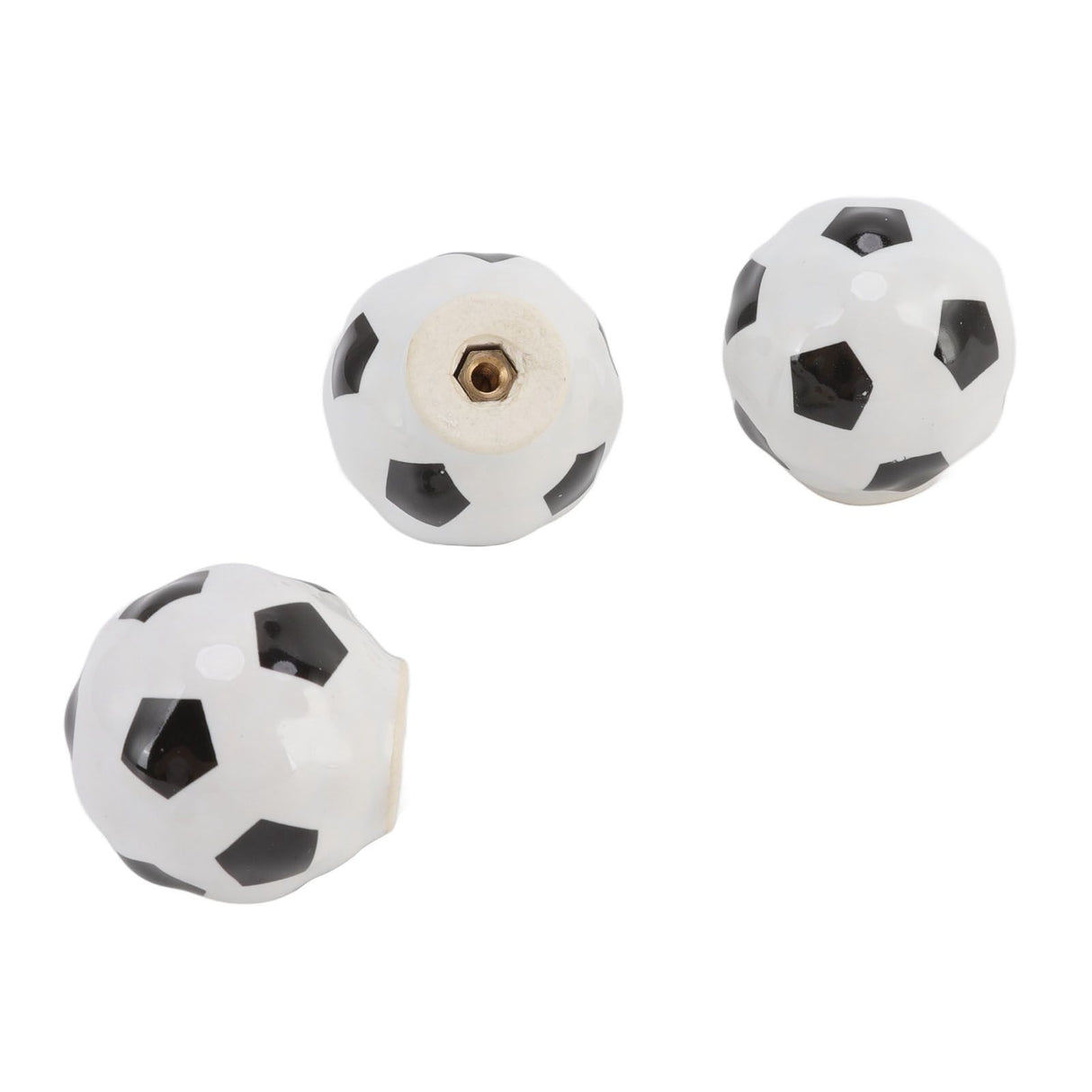 3 Set Football Cabinet Knobs Ball Sports Theme Single Hole Drawer Ceramic Handle Pulls for Cupboard Wardrobe