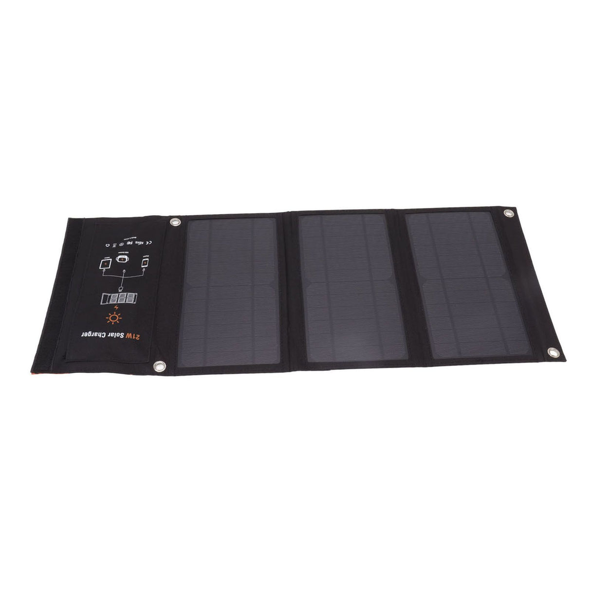 21W Foldable Solar Panel Charger Black Portable Solar Phone Charging Panels with Dual USB Port for Outdoor Hiking Camping