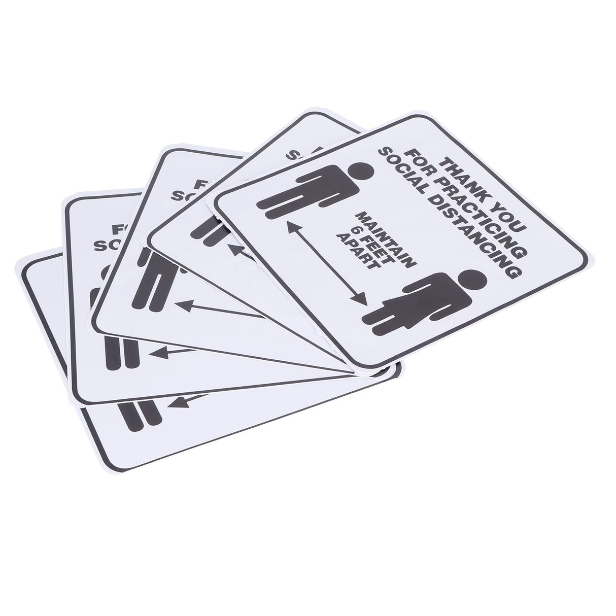 2 Set Floor Sticker Floor Distancing Signs Marker Warning Decal for Mall School Public Area