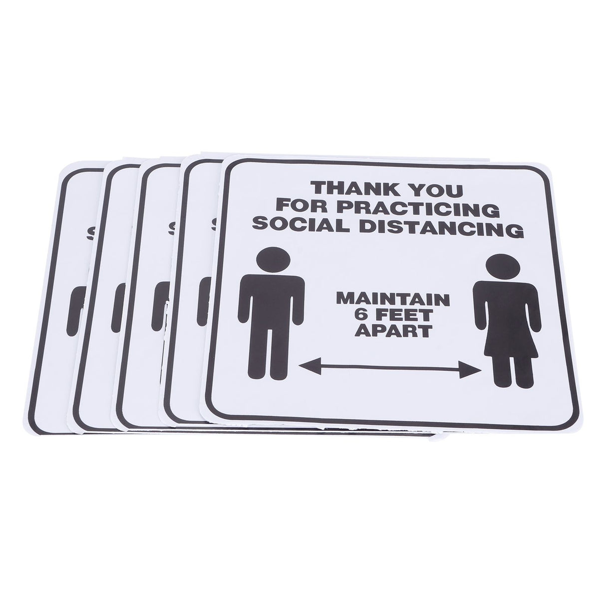 2 Set Floor Sticker Floor Distancing Signs Marker Warning Decal for Mall School Public Area