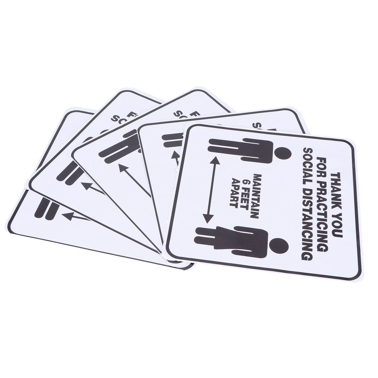 2 Set Floor Sticker Floor Distancing Signs Marker Warning Decal for Mall School Public Area