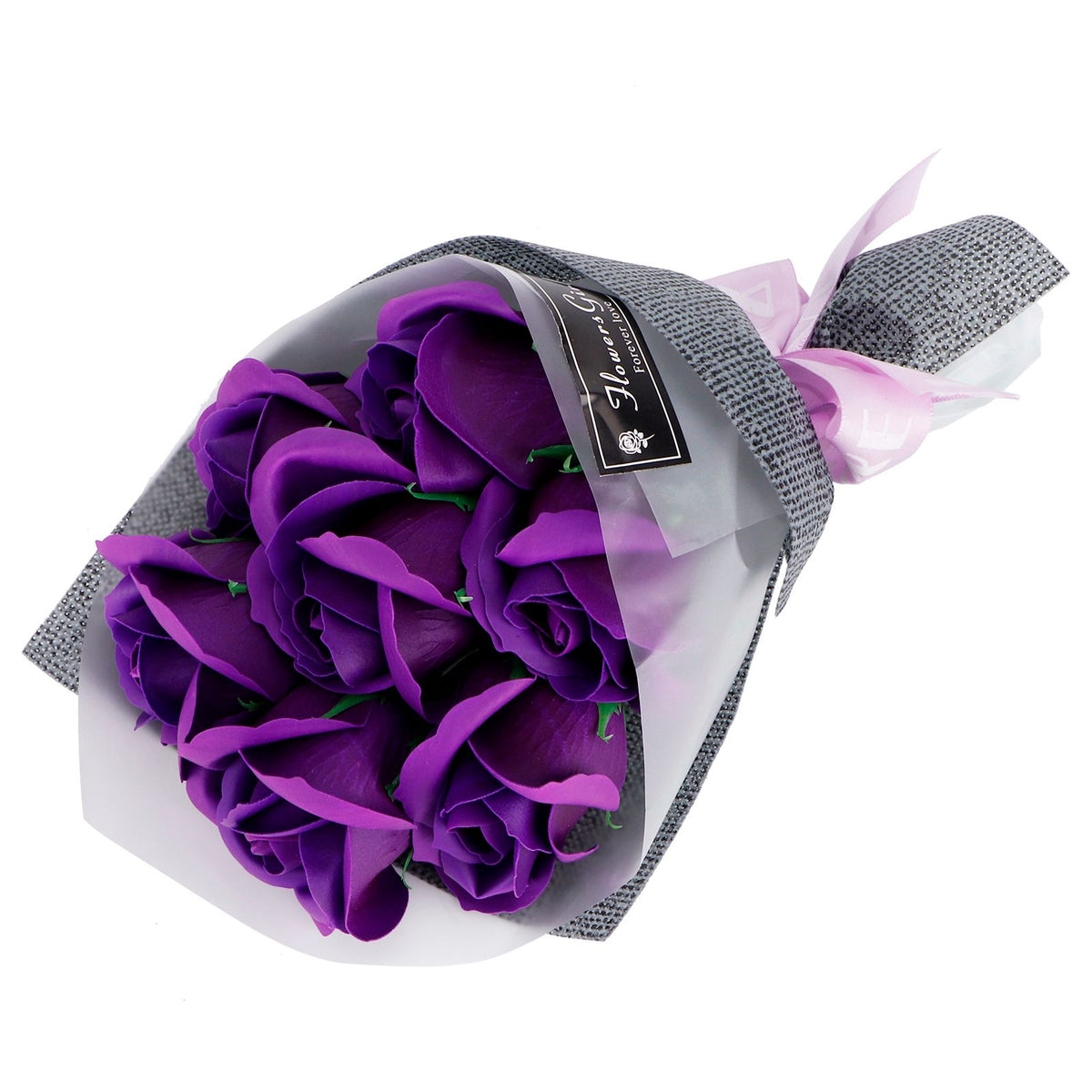 Rose Bouquet Artificial Fake Soap Flower Bunch for Wedding Ceremony Valentine's Day GiftPurple