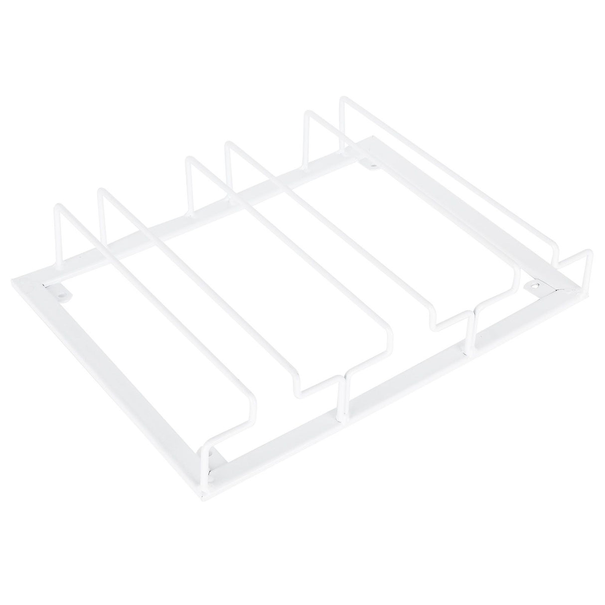 Wine Glass Rack Under Cabinet Stemware Holder Storage Hanger Metal Organizer for Bar Kitchen3 Slot 30x22.5cm White