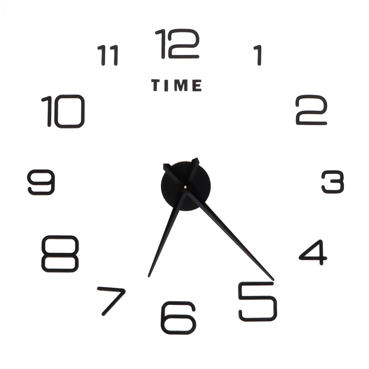 DIY Wall Clock Acrylic Frameless Mirror Surface Wall Sticker Clock Decor for Living Room BedroomBlack