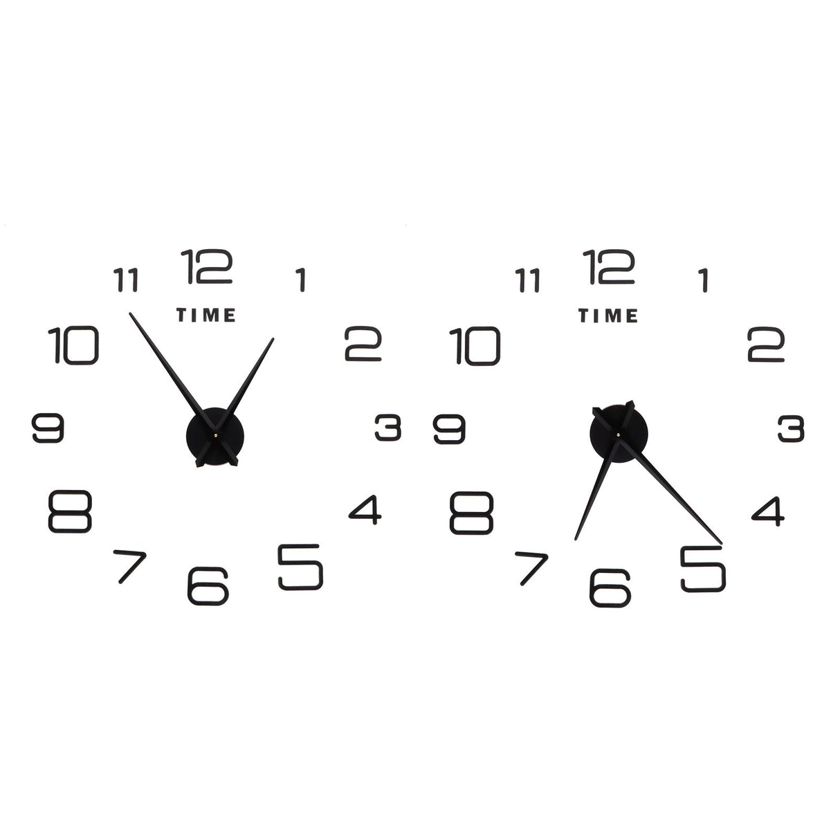DIY Wall Clock Acrylic Frameless Mirror Surface Wall Sticker Clock Decor for Living Room BedroomBlack